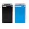 Alpine Industries 58-Gallon 2-Stream Black Steel-Blue Recycling Bin Station ALP4450-BLK-KIT4 - alternate 6